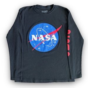 Black Nasa Long Sleeve T Shirt